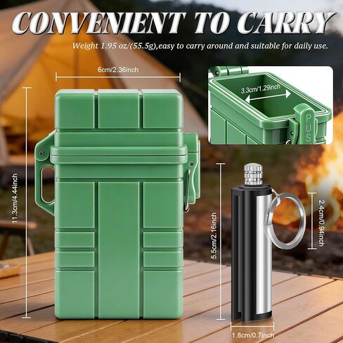 x-lighter Waterproof Case with 2pcs Permanent Match for Outdoor Camping | cigarette case, cigarette holder case, 20pcs cigarette holder case, Cigarette Case 100s King Size, Smoking Accessories in Kuwait