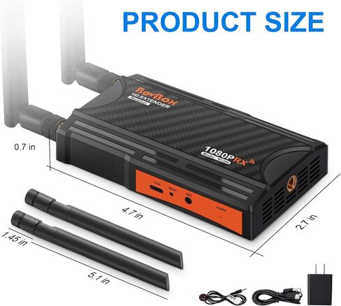 Wireless HDMI Receiver(RX Only), 1080P HD Wireless HDMI Extender Receiver Support Up to 1 TX to 4 RX Connections Form Laptop Computer PS4/5 to HDTV Projector DSLR in Saudi Arabia