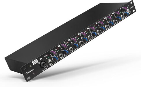 Bolanle PH400 8-Channel Headphone Amplifier 16-Output 3.5mm 6.35mm 250Ω | Drives up to 250Ω Headphones for Studio, Band, Home Recording in Saudi Arabia