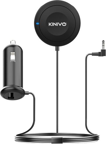 Kinivo BTC450 Bluetooth Car Kit (Hands-Free, AUX Bluetooth Adapter for Cars with Ground Loop Noise Isolator, 3.5mm Aux Input, Apt-X) in Saudi Arabia
