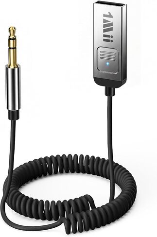 1Mii Aux Bluetooth 6.0 Car Adapter, 3.5mm Bluetooth Audio Receiver Cord | For Car Speaker Home Audio, USB Powered, Built-in Mic for Hands-Free Calls, Wireless Music Streaming, Plug & Play in Saudi Arabia