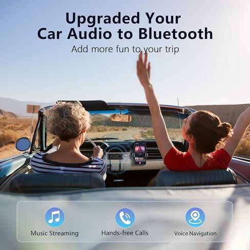 1Mii Aux Bluetooth 6.0 Car Adapter, 3.5mm Bluetooth Audio Receiver Cord | For Car Speaker Home Audio, USB Powered, Built-in Mic for Hands-Free Calls, Wireless Music Streaming, Plug & Play in Saudi Arabia