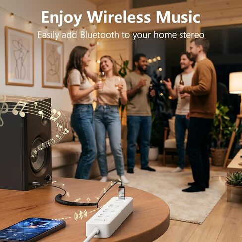 1Mii Aux Bluetooth 6.0 Car Adapter, 3.5mm Bluetooth Audio Receiver Cord | For Car Speaker Home Audio, USB Powered, Built-in Mic for Hands-Free Calls, Wireless Music Streaming, Plug & Play in Saudi Arabia