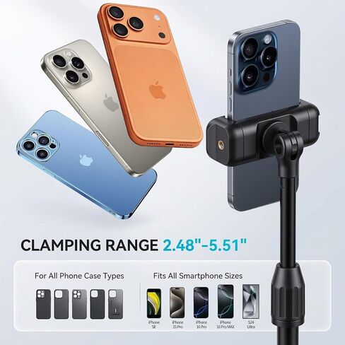 Webcam Stand for Desk with Phone Holder, Table Telescopic Camera Tripod, Webcam Mount Compatible with Logitech Webcam C922 C930e C920S C920 C615 C960 C920x BRIO 4K NexiGo N60, 1/4'' Thread in Saudi Arabia