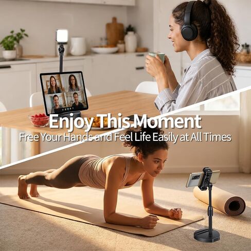 Webcam Stand for Desk with Phone Holder, Table Telescopic Camera Tripod, Webcam Mount Compatible with Logitech Webcam C922 C930e C920S C920 C615 C960 C920x BRIO 4K NexiGo N60, 1/4'' Thread in Saudi Arabia
