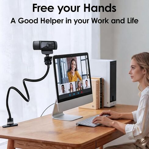 Webcam Stand, Flexible Gooseneck Desk Camera Mount Clamp, Desk Webcam Arm Compatible with Logitech C960 C930e C930 C920 C920S C922x C922 Brio 4K C925e C615, 1/4" Thread in Saudi Arabia