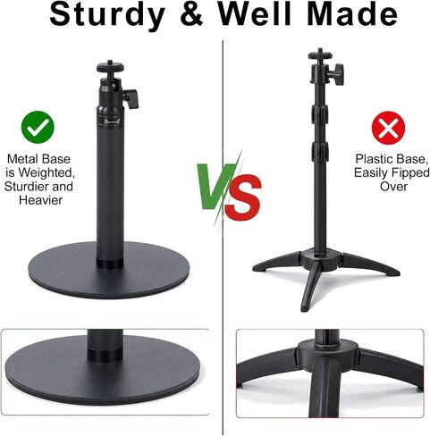 Webcam Stand for Desk, 28" Telescopic Tripod with Phone Holder, Desktop Webcam Mount Compatible with Logitech Webcam C922 C930e C920S C920 C615 C960 C920x BRIO 4K NexiGo N60, 1/4'' Thread in Saudi Arabia