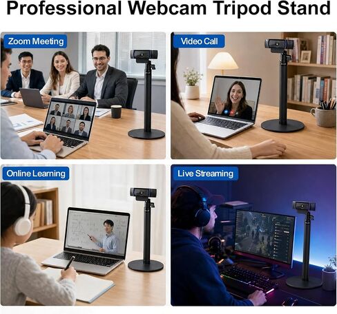 Webcam Stand for Desk, 28" Telescopic Tripod with Phone Holder, Desktop Webcam Mount Compatible with Logitech Webcam C922 C930e C920S C920 C615 C960 C920x BRIO 4K NexiGo N60, 1/4'' Thread in Saudi Arabia
