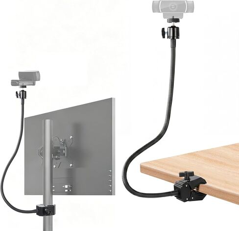 Webcam Stand Mount, Flexible Gooseneck Webcam Arm Stand with Desk Camera Mount Clip Clamp for Logitech C922 C930e C920S C920 C615 C960 C920x Brio 4K NexiGo N60 and More in Saudi Arabia