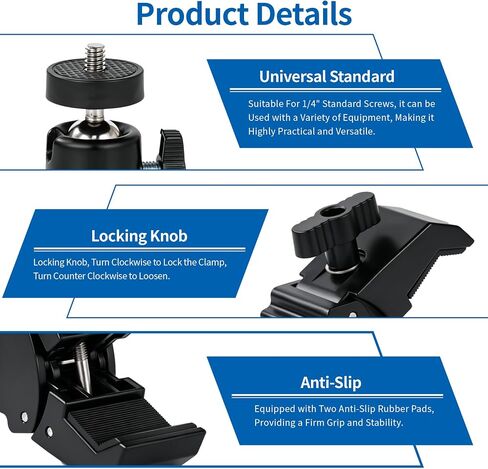 Webcam Stand Mount, Flexible Gooseneck Webcam Arm Stand with Desk Camera Mount Clip Clamp for Logitech C922 C930e C920S C920 C615 C960 C920x Brio 4K NexiGo N60 and More in Saudi Arabia
