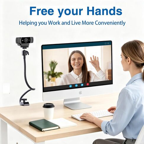 Webcam Stand Mount, Flexible Gooseneck Webcam Arm Stand with Desk Camera Mount Clip Clamp for Logitech C922 C930e C920S C920 C615 C960 C920x Brio 4K NexiGo N60 and More in Saudi Arabia