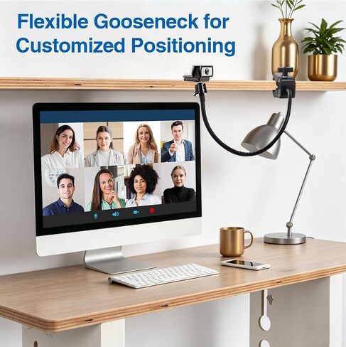 Webcam Stand Mount, Flexible Gooseneck Webcam Arm Stand with Desk Camera Mount Clip Clamp for Logitech C922 C930e C920S C920 C615 C960 C920x Brio 4K NexiGo N60 and More in Saudi Arabia