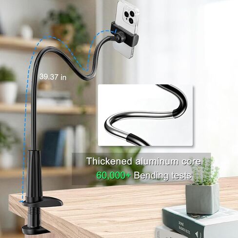 JCWINY Webcam Mount, 39 Inch Webcam Stand for Desk Flexible Gooseneck Computer Camera Stand Arm Clamp with Phone Holder Compatible with Logitech C930e C930 C920 C922x C922 Brio 4K C925e C615 in Saudi Arabia