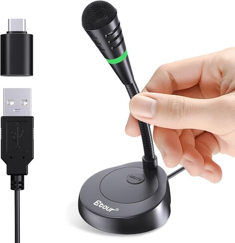 Mic for Mac Mini M4/M4 Pro, USB-C, Plug & Play Desktop, Cardioid Condenser | Custom for Mac Mini M4/M4 Pro, External Small Computer Mic for Laptop, MacBook Pro/Air, Recording, Dictation, Meeting in Saudi Arabia