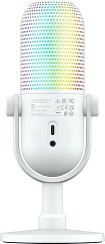 Razer Seiren V3 Chroma 32-Bit DSP، ميكروفون USB-C للكمبيوتر الشخصي وماك، أبيض | معالجة الصوت بتقنية الذكاء الاصطناعي، عزل الضوضاء، النقر لكتم الصوت، ميكروفون مكثف فائق القلب، Chroma RGB، Discord، OBS Studio، Streamlabs in Kuwait