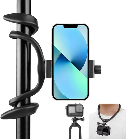 Flex Mount Stroller Phone Holder Selfie Stick Gooseneck for Treadmill Bike Shopping Cart Boat Smartphone Suitable with GoPro Hero 12/11/10/9/8/7/6/5/4 AKASO Insta360 | for Treadmill Bike Shopping Cart Boat Smartphone Suitable with GoPro Hero 12/11/10/9/8/ in Saudi Arabia