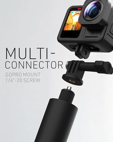 65'' Invisible Selfie Stick Tripod for Insta360 X5/X4/X3/GO 3s/Ace Pro 2/X2 | Auto Pop Open Action Camera Tripod | 2-in-1 Extendable Rod for Luna Ultra/DJI Osmo Pocket 3/4/360/Action 5/4, for GoPro 13/12 in Saudi Arabia
