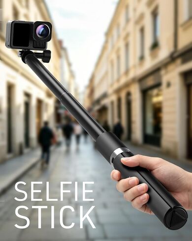 65'' Invisible Selfie Stick Tripod for Insta360 X5/X4/X3/GO 3s/Ace Pro 2/X2 | Auto Pop Open Action Camera Tripod | 2-in-1 Extendable Rod for Luna Ultra/DJI Osmo Pocket 3/4/360/Action 5/4, for GoPro 13/12 in Saudi Arabia
