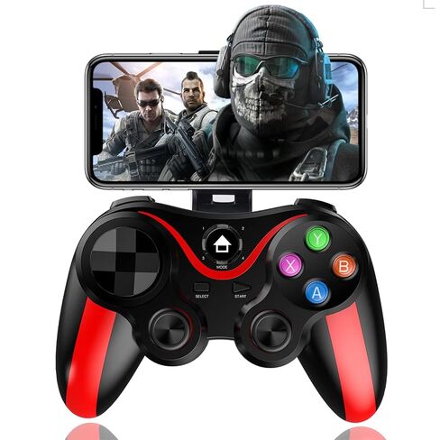 arVin Wireless Game Controller for iOS & Android, Bluetooth Gamepad Joystick with Phone Holder for iPhone 15/14/13/12, Samsung Galaxy S22/S21/S20, One Plus, TCL, Call of Duty, Apex Legends,Direct Play in Saudi Arabia