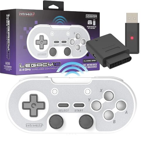 Retro-Bit Legacy 16 Wireless 2.4GHz Controller for SNES, Switch, PC, MacOS, RetroPie, Raspberry Pi and Other USB Devices (Classsic Gray) in Saudi Arabia