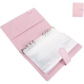 A5 6 Ring Travel Photo Album Binder with 60 Pockets, Pink | Pu Leather Soft Cover, Double Sided Inserts, Refillable Pages, Loose Leaf Storage for Pictures in Saudi Arabia