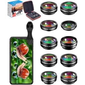 MIAO LAB 11 in 1 Phone Camera Lens Kit - Wide Angle Lens & Macro Lens+Fisheye Lens+ND32//CPL/Color Lens/Star+Kaleidoscope Lens for iPhone Samsung Sony and Most of Smartphone in Saudi Arabia