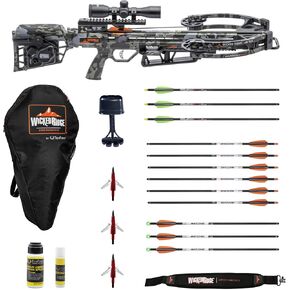 Wicked Ridge Invader M1 De-Cock Crossbow Scope Bundle | Soft Case, Alpha-Nock Carbon Arrow, Alpha-Blaze Lighted Carbon Arrows, Neoprene Sling, (7 items) in Saudi Arabia