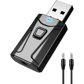 Tsnam USB Bluetooth Adapter for Car TV Bluetooth Transmitter Receiver | TSNAM 3.5mm AUX Wireless Adapter for Car Stereo, TV to Wireless Headphones, Plug & Play Audio Adapter in Saudi Arabia