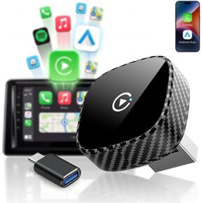 Wireless CarPlay Adapter for Apple iPhone & Android Auto 2026 Upgrade | Bluetooth & Wi-Fi, Plug & Play, 3X Fast Auto-Reconnect, No Latency, Convert Wired to Wireless Car Play Adapter (Black) in Kuwait