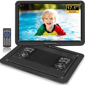 HOPYOP 19.6" Portable DVD Player 17.1" Swivel HD Screen, 5000mAh | 5-6 Hours Playback, USB/SD Card, Sync TV, Region-Free, Powerful Dual Speakers, for Home Theater, Black in Saudi Arabia