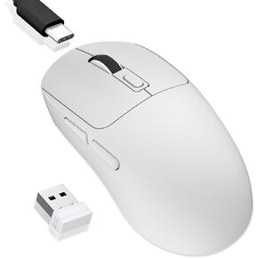 MELOGAGA Wireless Gaming Mouse, 3-Mode Bluetooth/2.4G/USB-C, 8 DPI -White | 800-6400 DPI, 1000hz Polling, Ultra-Light 71g Design with 120-Hour Rechargeable Battery for PC, Mac, PS5 & Tablets in Kuwait
