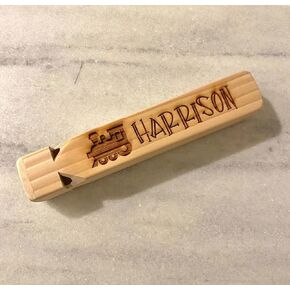 Personalized Wooden Train Whistle – Engraved Handle, Classic Four-Tone Whistle, Natural Wood Sound Toy in Saudi Arabia
