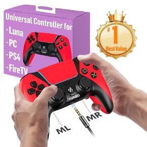 Enstixsm Replacement for Luna Controller for Fire TV PC Controllers Wireless for Gaming for Luna Firestick Gamepad with Back Paddles 1200mAh Turbo Dual Motors No Drift ALPS Joystick Mando,Red in Saudi Arabia