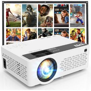 TMY 1080P Mini Portable Projector, 2-way Bluetooth, with 80in Screen | 1080P home theater, indoor/outdoor movies, Compatible with TV Stick/Roku/Phone/PC/PS/DVD/HDMI/USB in Saudi Arabia