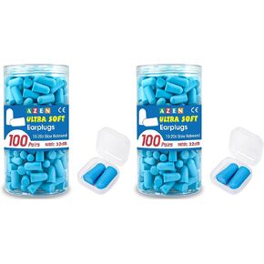 AZEN 300 Pairs Ear Plugs, NRR 32dB Soft Foam Ear Plugs for Sleeping Noise Cancelling, Earplugs for Concerts Shooting Swimming Noise Reduction,Individually Wrapped (Lake Blue) in Saudi Arabia