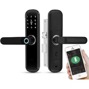 Smart Door Lock with Handle WiFi Tuya Smart Door Lock Fingerprint Keyless Entry Password APP NFC Smart Lock for Indoor Home Bedroom Office in Saudi Arabia