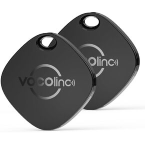 [Apple MFi Certified] VOCOlinc Air Tracker Tags 4 Pack Black, Smart Key Finder Work with Apple Find My APP (iOS Only,Not for Android), Item Locator for Luggage Suitcases/Bag/Wallet,Replaceable Battery in Saudi Arabia