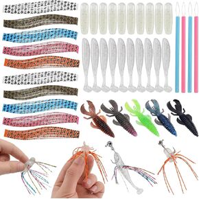 Hikary Fishing Lure DIY Kit Making Kit,Dice Baits for Bass Fishing | Skirt Threader Tool Freshwater Gift for Men Women in Saudi Arabia