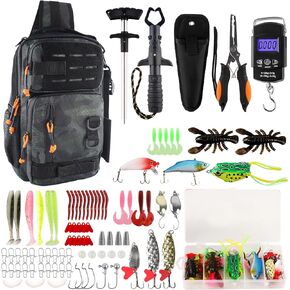 Hikary Fishing Backpack with Tackle Boxes,Fishing Tool Kit,Lightweight Outdoor Water-Resistant Fishing Shoulder Bag with Rod Holder Fisherman Gift Saltwater Freshwater in Saudi Arabia
