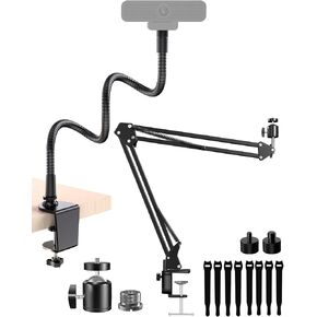 19" Gooseneck Webcam Mount & Rotatable Ballhead Webcam Boom Arm Bundle, 1/4" Thread, Multi Adapter for Streaming & Video Calls in Kuwait