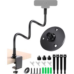 19" Gooseneck Webcam Desk Mount & Mic Flange Mount Bundle, 1/4" & 5/8" Thread, Metal Construction for Streaming & Studio DIY in Kuwait