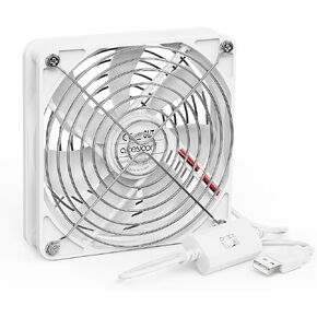 aceyoon 140mm USB PC Fan with 3 Adjustable Speeds | 5V, Portable Computer Blower, Double Sided Metal Grill Ventilation, For Laptop / TV Box / AV Cabinet / Router in Saudi Arabia