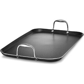 HexClad 12" Hybrid Nonstick Griddle Pan, BBQ, Dishwasher and Oven Safe | Stay-Cool Handles, Oven Safe up to 900°F, Compatible with All Cooktops, Induction Ready in Saudi Arabia