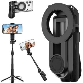 Selfie Stick for Phone, 5-in-1 Magnetic Phone Tripod with Remote | Phone Holder, 360° Rotation, Extendable Cell Phone Stand for video Recording, Compatible with iPhone/Android in Saudi Arabia