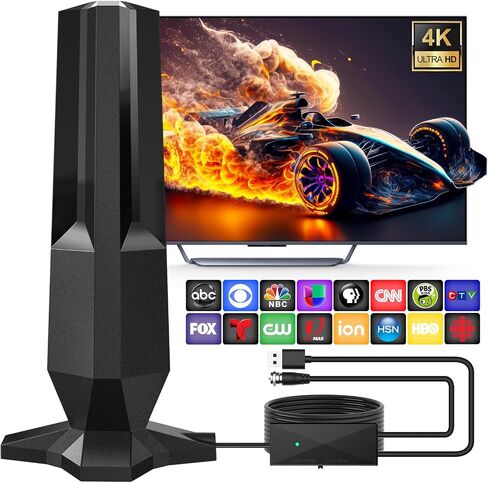 2026 TV Antenna for Local Channels with 4500 Miles Range-25FT Cable | Digital TV Antennas Support 8K 4K 1080P All TVs,Smart TV Antenna Easy Installation 360° Reception-HDTV TV Antenna Indoor in Saudi Arabia
