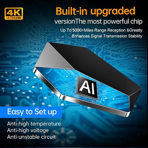 2026 Digital TV Antenna, 5000+ Mi Range for Smart TV, Indoor/Outdoor-38ft | Upgraded Strongest HDTV Antenna for Local Channels with Amplified Signal Booster Supports 4K8K 1080p-Smart IC Chip in Saudi Arabia