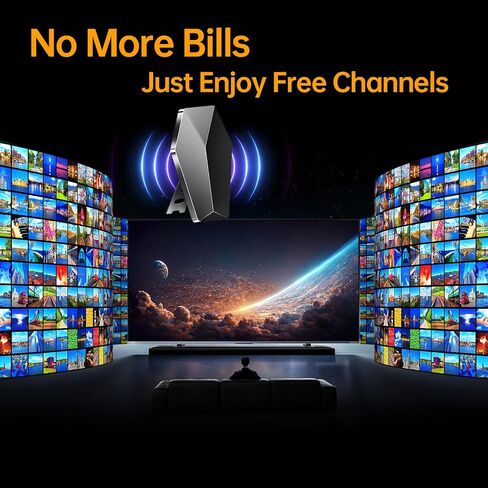 2026 Digital TV Antenna, 5000+ Mi Range for Smart TV, Indoor/Outdoor-38ft | Upgraded Strongest HDTV Antenna for Local Channels with Amplified Signal Booster Supports 4K8K 1080p-Smart IC Chip in Saudi Arabia