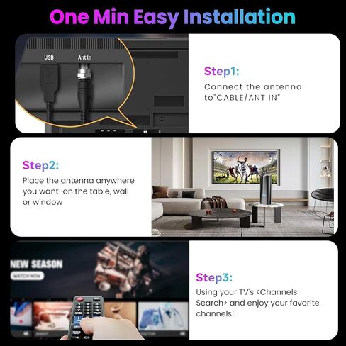 2026 Strongest TV Antenna, 5000+ Miles Range Digital Antenna for Smart TV Indoor Outdoor with Amplifier, 360° Reception HDTV Antenna for Local Channels Supports 8K,4K,1080P for All TVs-38FT Coax Cable in Saudi Arabia