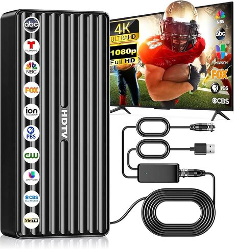 Tendodo Indoor/Outdoor Digital Antenna – Free Local HD Channels | Free local HD: ABC/CBS/FOX/NBC & more · 33ft coax cable · Weatherproof outdoor · Supports 4K/1080P · Works with most TVs in Kuwait
