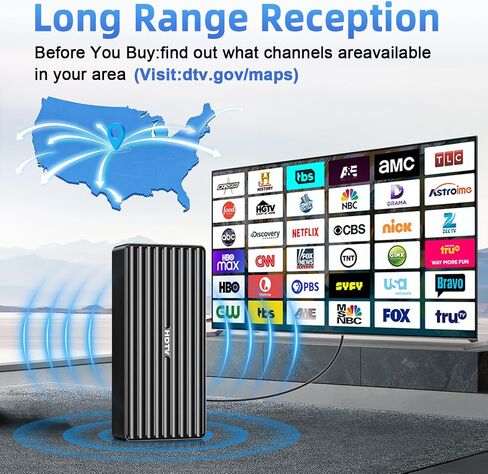 Tendodo Indoor/Outdoor Digital Antenna – Free Local HD Channels | Free local HD: ABC/CBS/FOX/NBC & more · 33ft coax cable · Weatherproof outdoor · Supports 4K/1080P · Works with most TVs in Kuwait